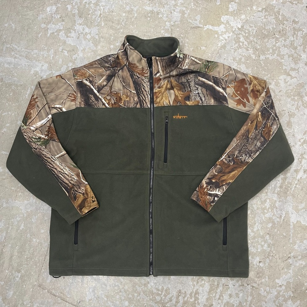 Habit Jacket Mens XL‎ Green Realtree Camo Full Zip Fleece Hunting Hike Outdoors